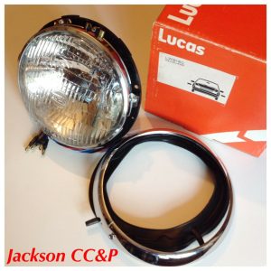 NOS Lucas LWB160, 7603 Headlamp Assembly 7"  Traffic Side Rim & Seal Mini, MGB