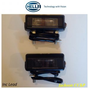 2 x Hella Number Plate License Lamp Light Clear Lens Surface Mounting
