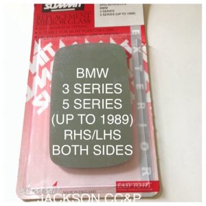 BMW 3 & 5 SERIES (UP TO 1989) REPLACEMENT GLASS RHS/LHS DOOR MIRROR MADE IN ENGL