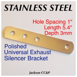 Universal Exhaust Silencer Bracket 5.4' Cafe Racer/Bobba Custom Stainless Steel