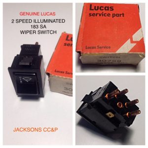 LUCAS 2 SPEED ILLUMINATED WIPER SWITCH 30769 183SA NEW OLD STOCK FITS 22mmx30mm