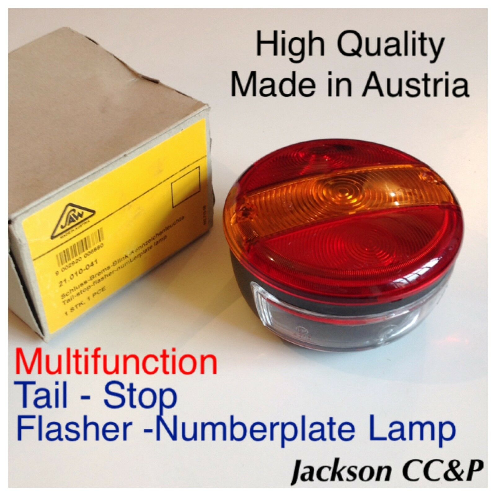12V/24V MULTI FUNCTION ROUND LAMP REAR/TAIL - STOP - FLASHER - NUMBERPLATE