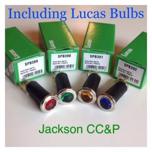 LUCAS WL15 HEX JEWEL WARNING LAMPS RESTORES PACK BLUE, RED, AMBER GREEN  BULBS