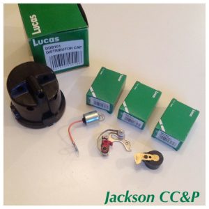 MGB 1966-68 Lucas Distributor Set 25D- Cap, Contact, Condenser, Rotor Arm