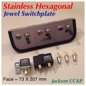 LUCAS SPB707 FOG/SPOT LIGHT/AUXILIARY SWITCH PLATE Hexagonal Jewel - Stainless
