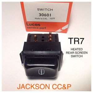 TR7 REAR HEATED SREEN SWITCH GENUINE LUCAS 30601 MADE IN UK IN 1977 ORIGINAL