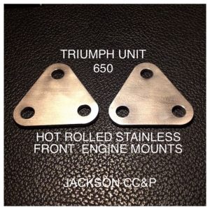TRIUMPH 1970 UNIT 650 F11356 2x STAINLESS STEEL FRONT ENGINE MOUNTS HOT ROLLED