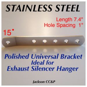 Stainless Steel Universal Exhaust Silencer Bracket Bent 7.4" Cafe Racer/Bobba