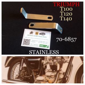 TRIUMPH BONNEVILLE T100,T120,140 2x STAINLESS STEEL EXHAUST BRACKETS 70-6857