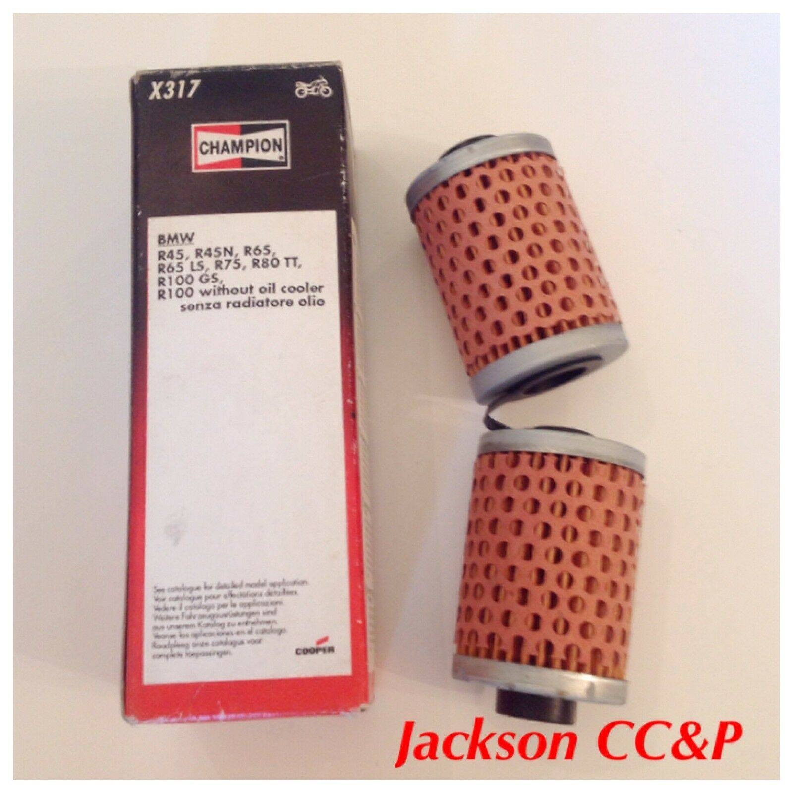 Champion X317 Oil Filter for BMW R45, R65, R75, R80TT, R100 (not oil cooled)