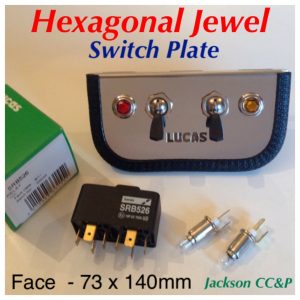 LUCAS SPB700 FOG & SPOT LAMP SWITCH HOLDER STAINLESS CLASSIC Hexagonal Jewel