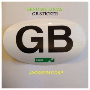 LUCAS GB STICKER GENUINE LUCAS MADE FROM TOUGH VINYL LOOKS GREAT ON CLASSICS