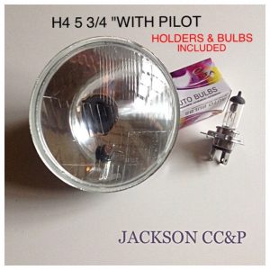 TRIUMPH BSA H4 5 3/4 " HEADLAMP UPGRADE WITH PILOT BULBS AND HOLDERS INCLUDED