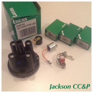 MGB 1798 1969-74 Lucas Distributor Set Cap, Contact, Condenser, Rotor Arm
