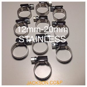 STAINLESS STEEL HOSE CLIPS 12mm-20mm X 10 WORM DRIVE TOP AUTOMOTIVE QUALITY