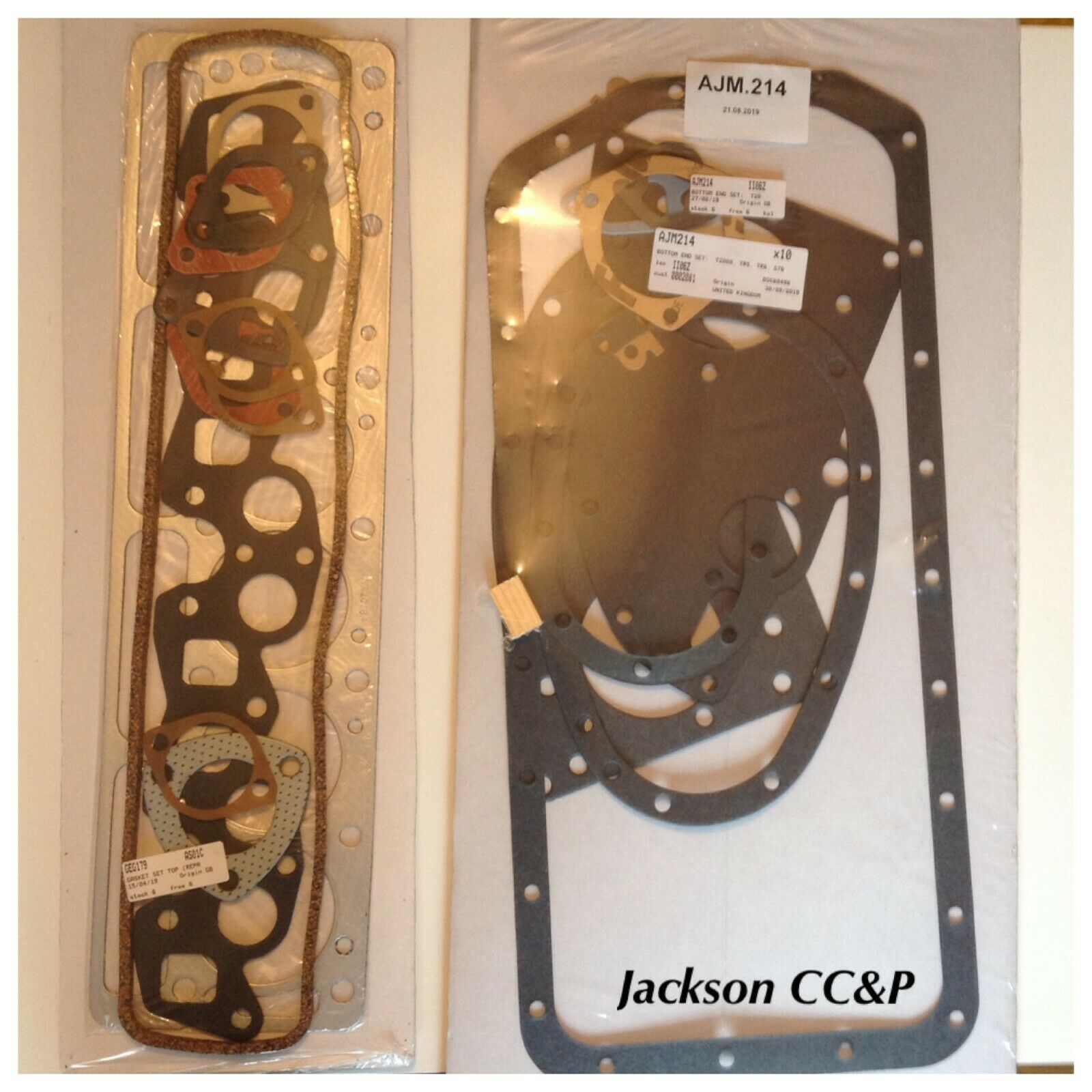 TRIUMPH TR5, TR6 >1972 6-CYL HEAD AND BOTTOM END GASKET SETS AJM214, GEG179